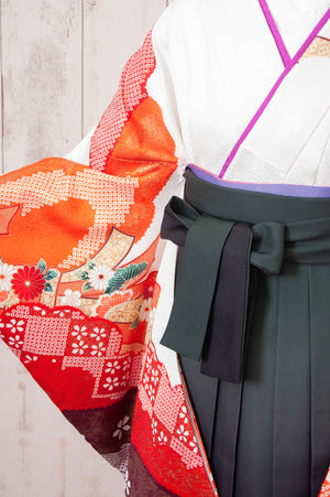 KR-063/ホワイトオレンジ　卒業袴