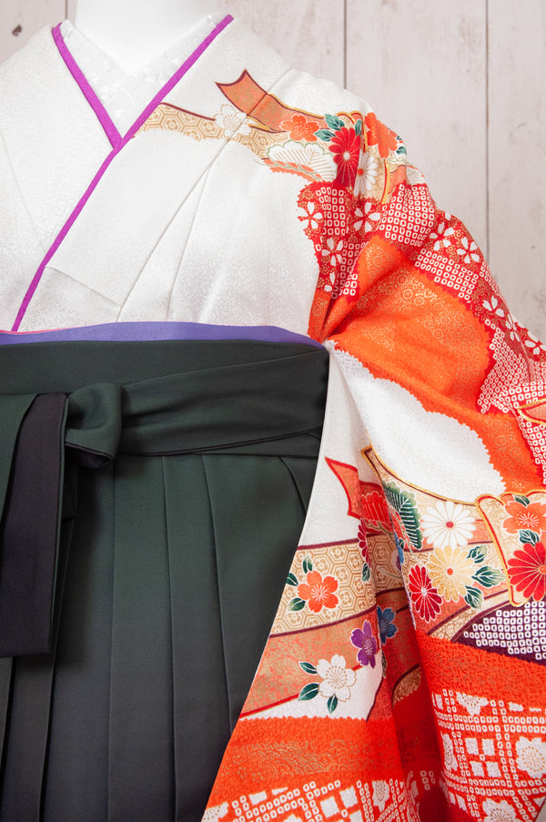 KR-063/ホワイトオレンジ　卒業袴