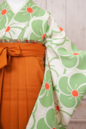 KR-068/黄緑ねじり菊　卒業袴