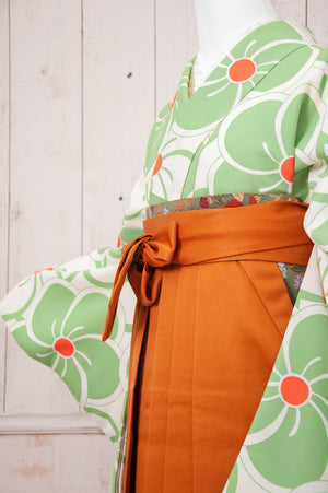 KR-068/黄緑ねじり菊　卒業袴