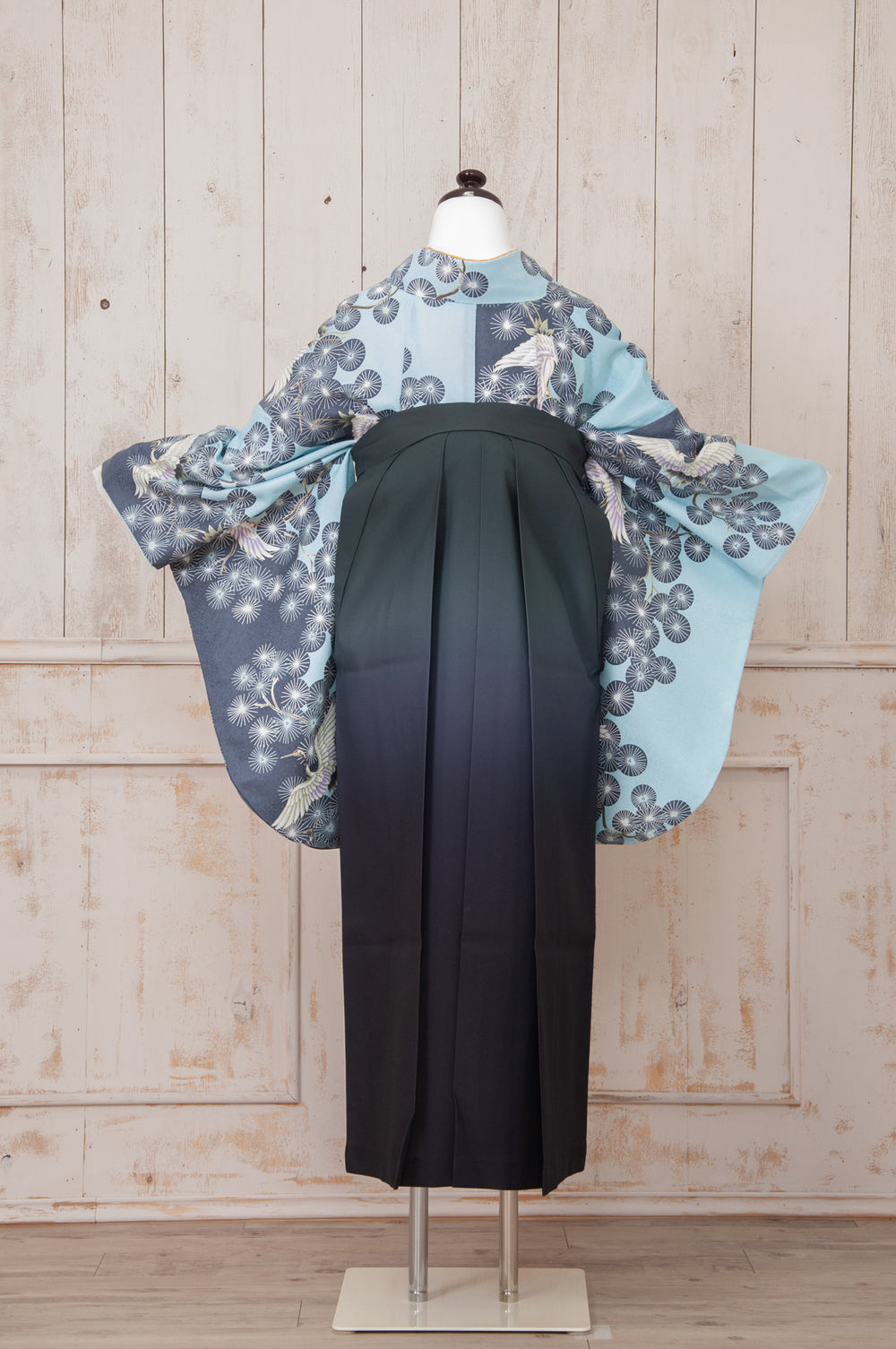 KR-040/水色鶴松葉　卒業袴　仙台　宮城
