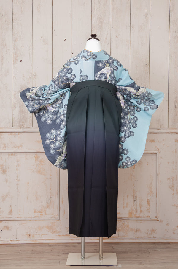 KR-040/水色鶴松葉　卒業袴