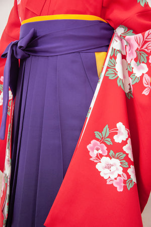 KR-076/赤地に花輪　卒業袴