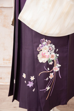 KR-077/矢絣クリーム　卒業袴