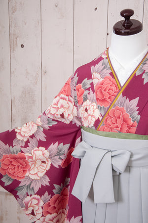 KR-078/紫古典牡丹　卒業袴