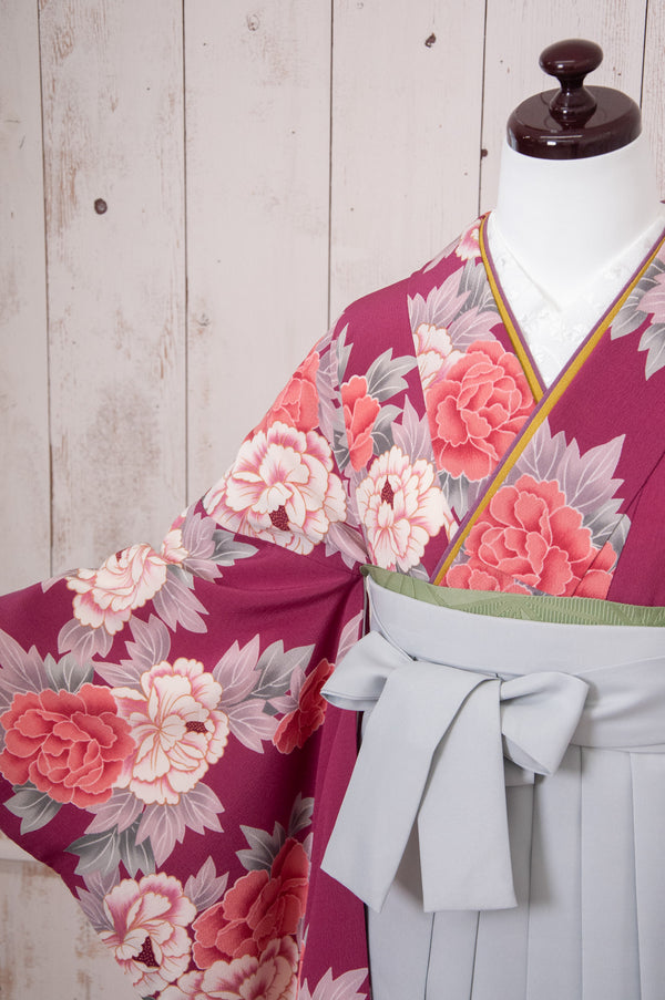 KR-078/紫古典牡丹　卒業袴