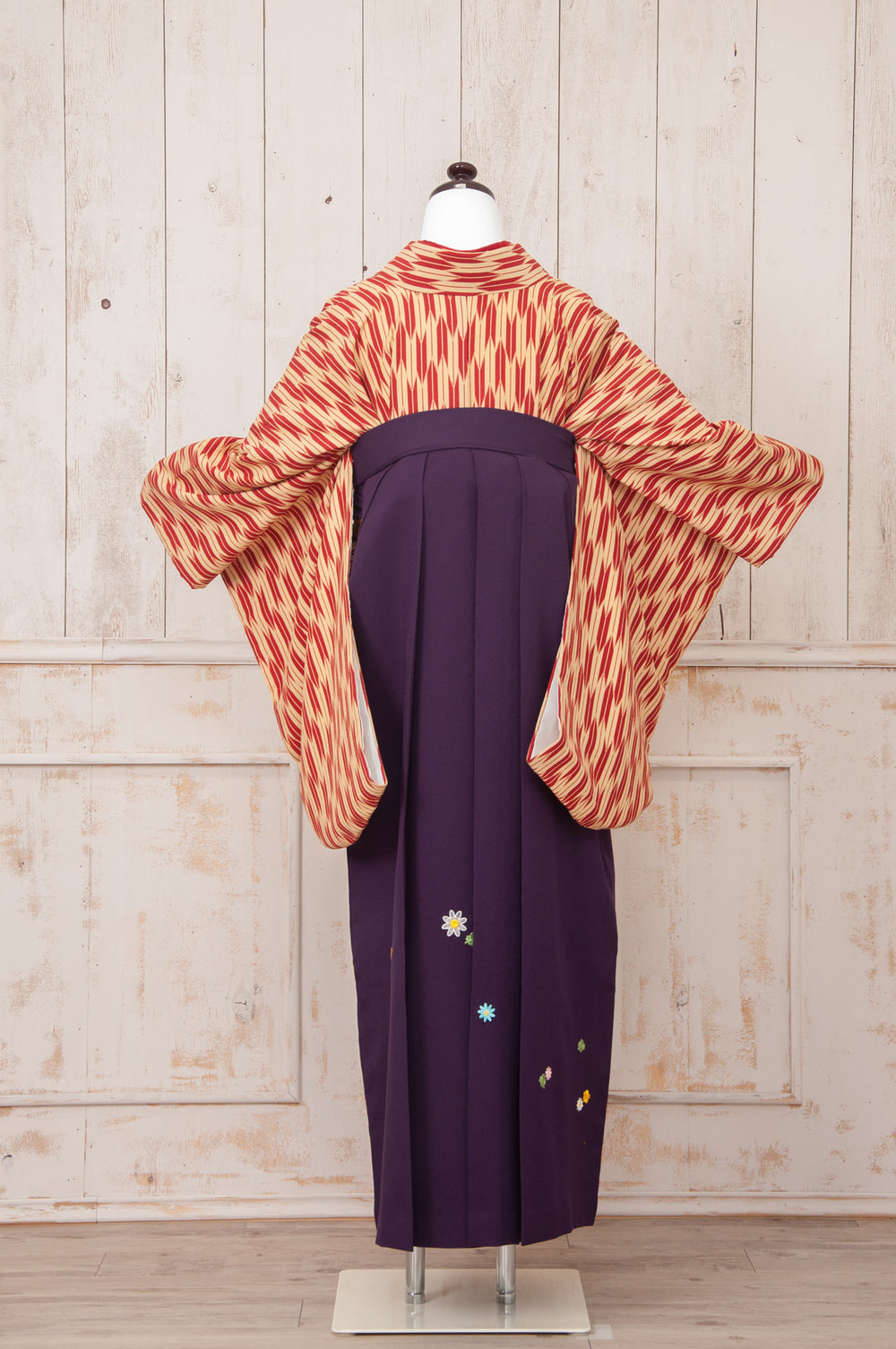 KR-041/矢絣赤　卒業袴　仙台　宮城