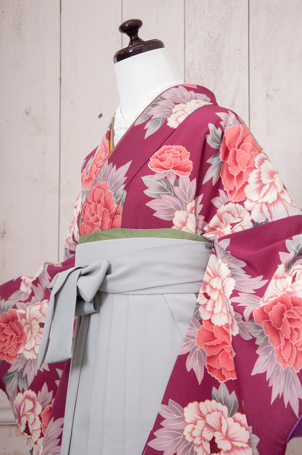 KR-078/紫古典牡丹　卒業袴