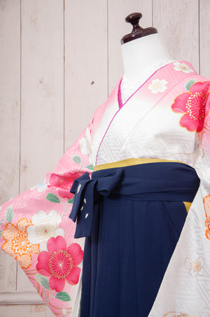 KR-083/anan 白ピンク　卒業袴