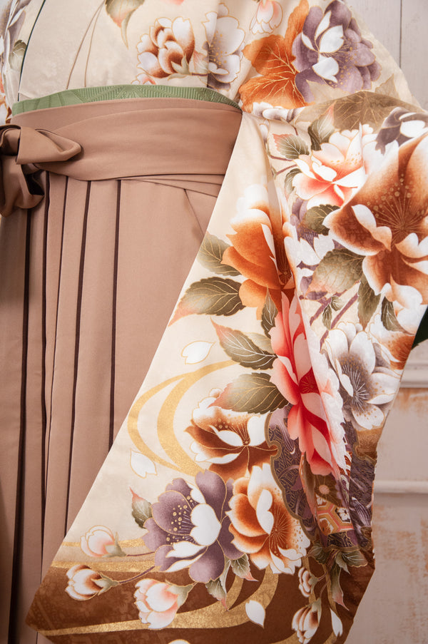 KR-010/ベージュ桜尽くし　卒業袴