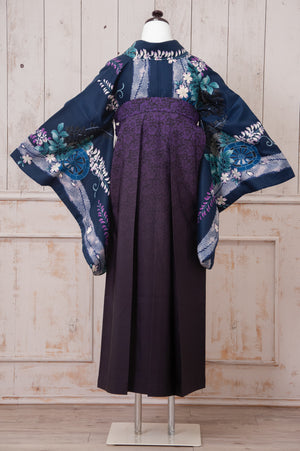 KR-089/紺地藤柄　卒業袴