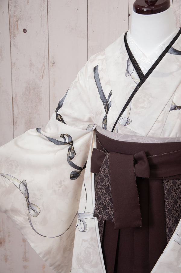 KR-017/Heather　ホワイトリボン　卒業袴