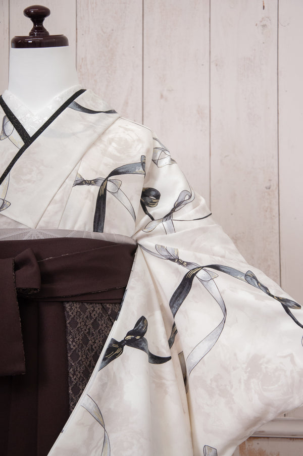 KR-017/Heather　ホワイトリボン　卒業袴