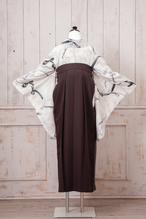 KR-017/Heather　ホワイトリボン　卒業袴