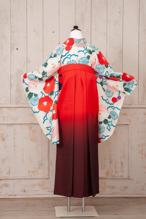 KR-044/白地椿梅　卒業袴