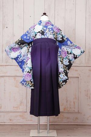 KR-096/紫バラ柄　卒業袴