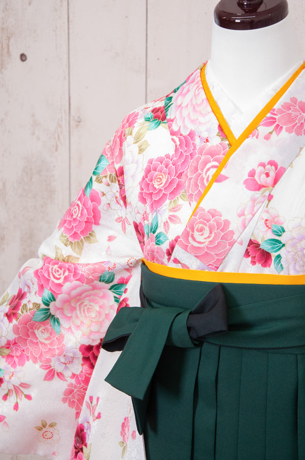 KR-100/白地にバラ　卒業袴