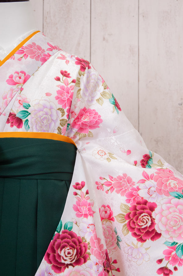 KR-100/白地にバラ　卒業袴