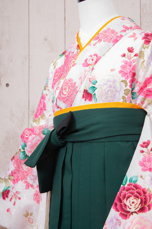 KR-100/白地にバラ　卒業袴