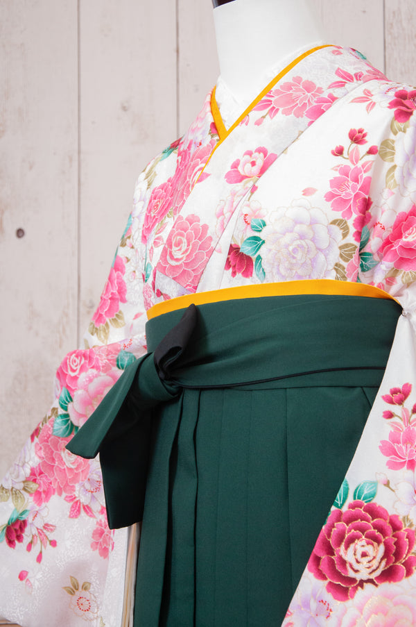 KR-100/白地にバラ　卒業袴