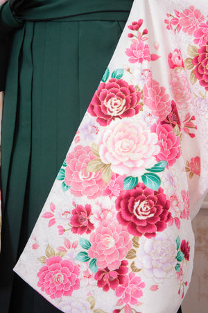 KR-100/白地にバラ　卒業袴