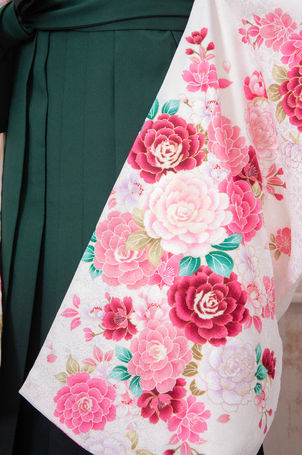 KR-100/白地にバラ　卒業袴