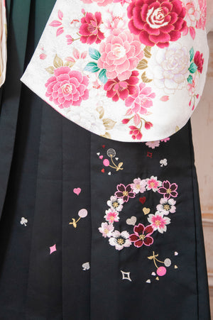 KR-100/白地にバラ　卒業袴