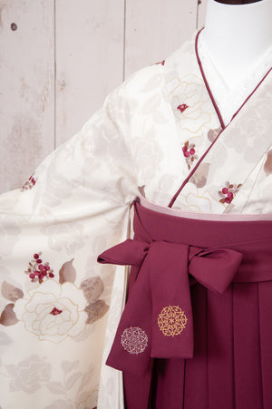 KR-007/JAPAN STYLE×中村里砂　オフホワイトバラ　卒業袴