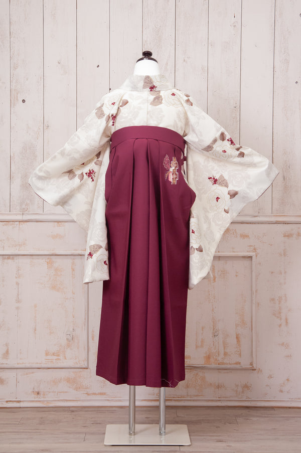 KR-007/JAPAN STYLE×中村里砂　オフホワイトバラ　卒業袴