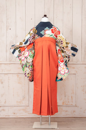 KR-045/紺地笹流水　卒業袴