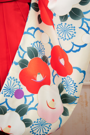 KR-044/白地椿梅　卒業袴