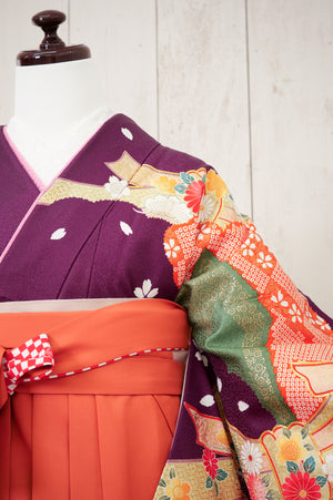 KR-048/anan 紫古典柄　卒業袴