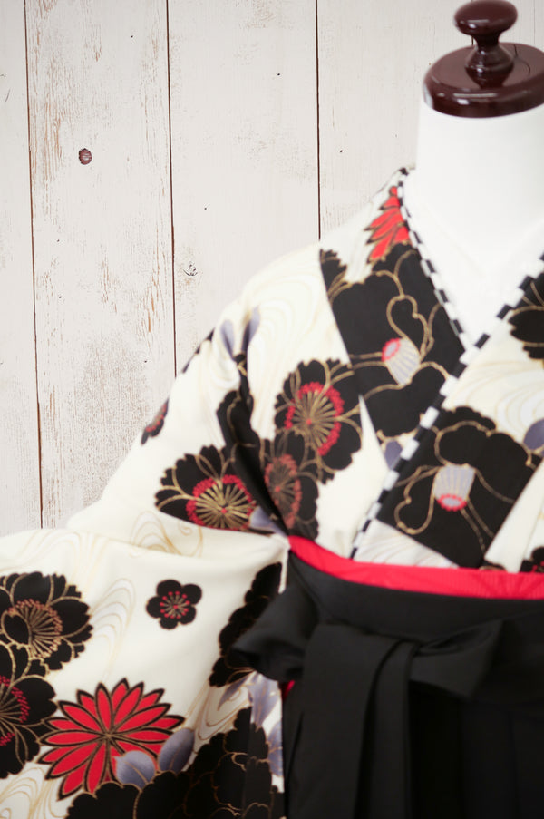 KR-005/KANSAI白黒流水　卒業袴