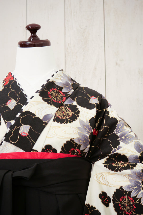 KR-005/KANSAI白黒流水　卒業袴