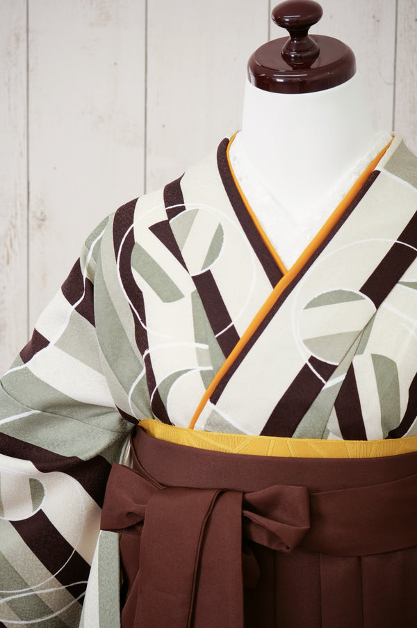 KR-033/アッシュグリーンストライプ　卒業袴