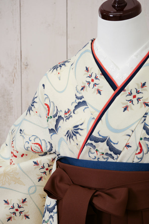 KR-032/ホワイトさらさ　卒業袴