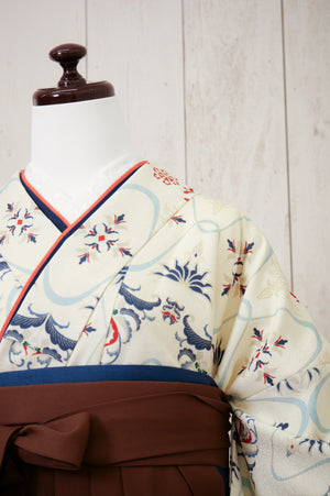 KR-032/ホワイトさらさ　卒業袴