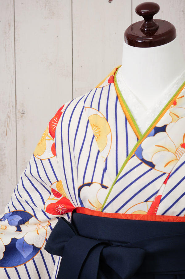 KR-030/白青ストライプ　卒業袴.