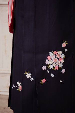 KR-055/ピンク地紫桜　卒業袴