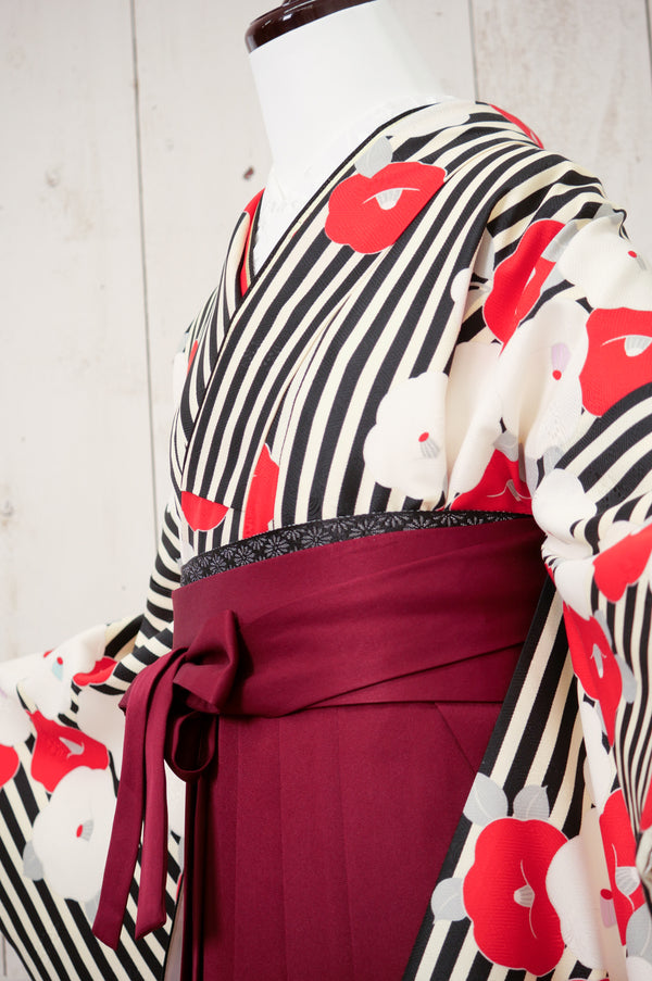 KR-029/白黒赤ストライプ　卒業袴