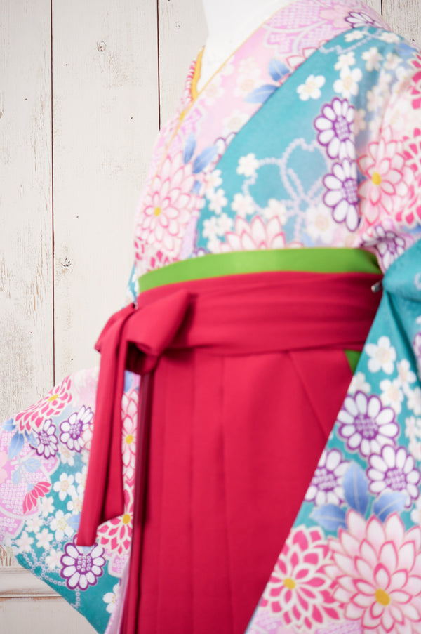 KR-106/ピンク×ブルーグリーン　卒業袴