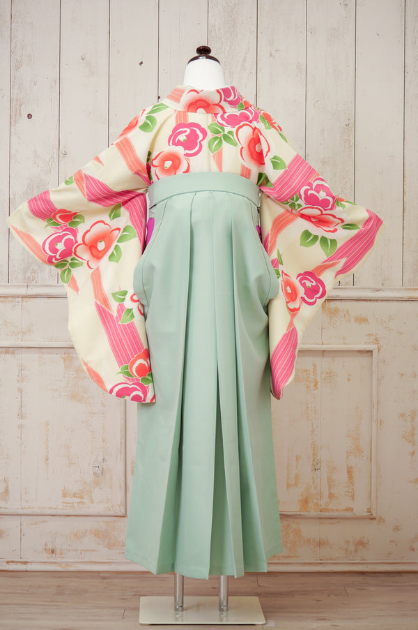 KR-110/椿矢絣クリームピンク　卒業袴