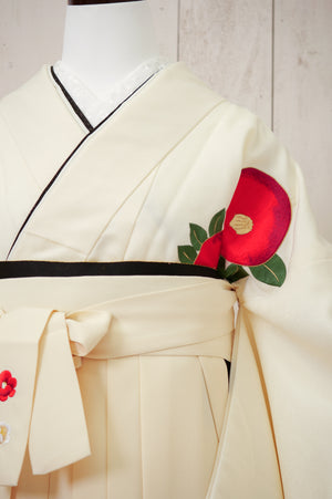 KR-028/ホワイト椿　卒業袴