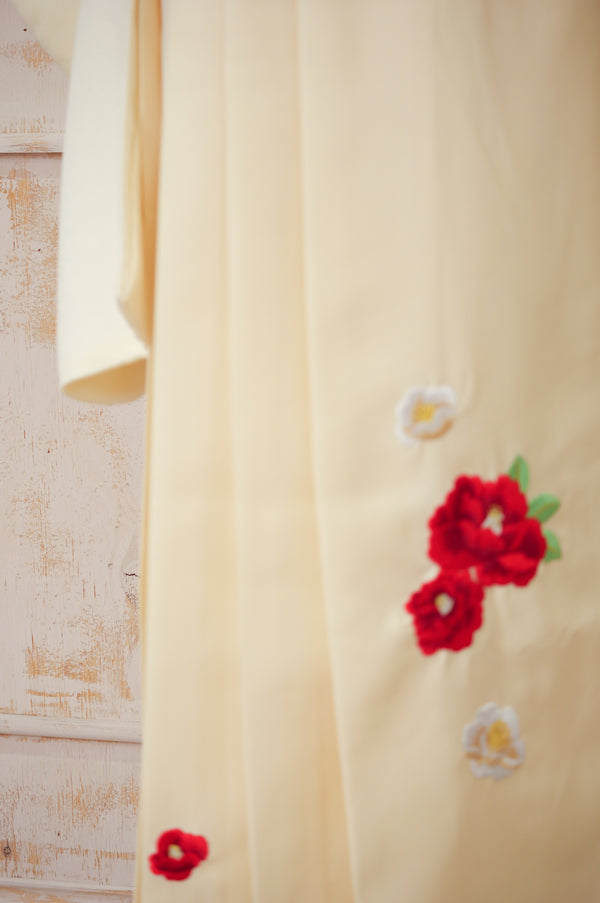 KR-028/ホワイト椿　卒業袴