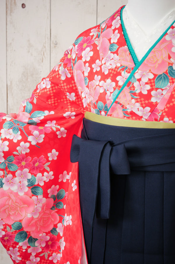 KR-037/赤小桜バラ　卒業袴