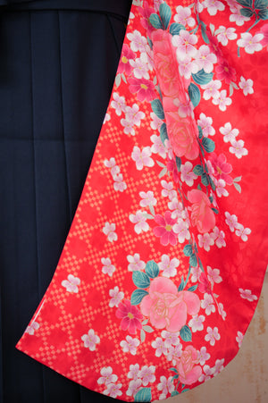 KR-037/赤小桜バラ　卒業袴