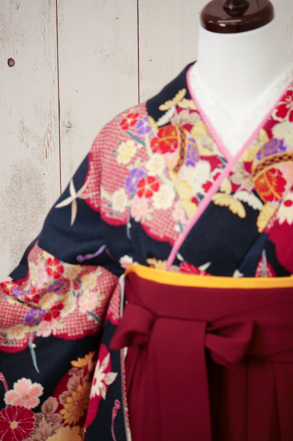 KR-122/紺エンジ　卒業袴