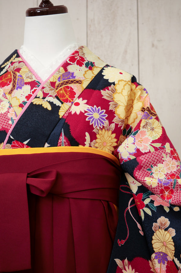 KR-122/紺エンジ　卒業袴