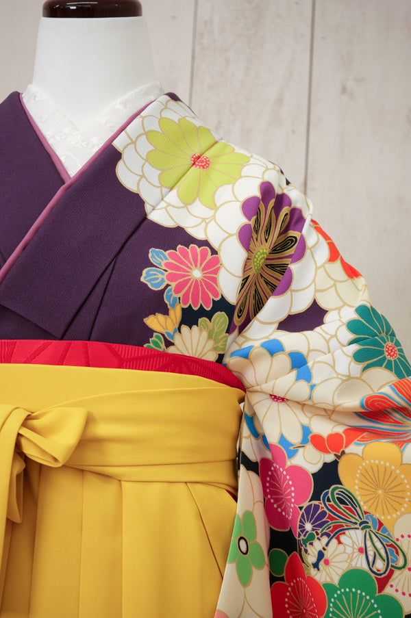 KR-124/紫レトロ花尽くし　卒業袴